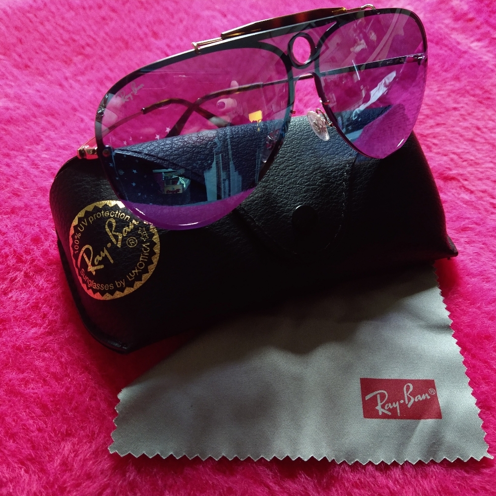 Ray-Ban Blaze Shooter Bronze-Copper Blue Silver Mirror RB3581N 90351U 32 EUC